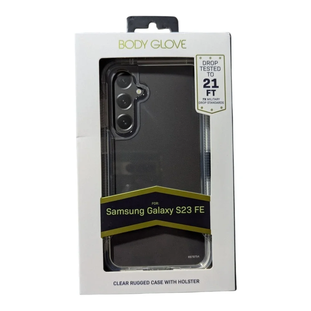 D1. Body Glove Rugged‎ Case and Holster - Samsung Galaxy S23 FE - Clear